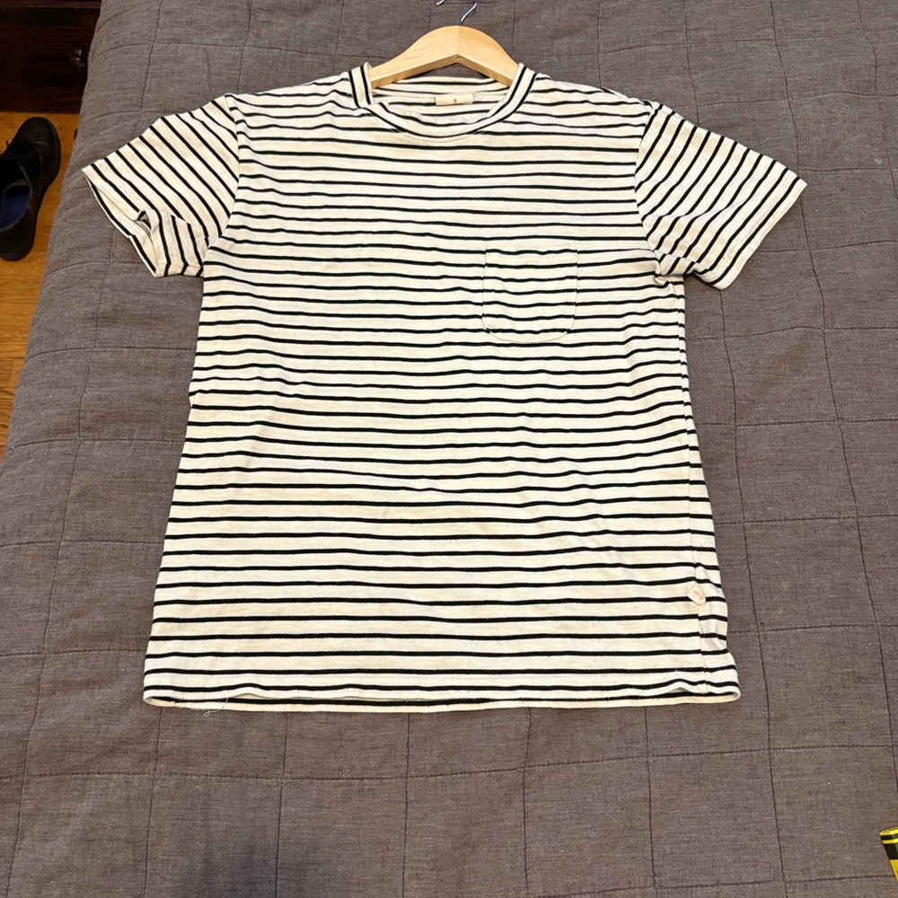 La Paz Black and White Striped Short Sleeve Tee